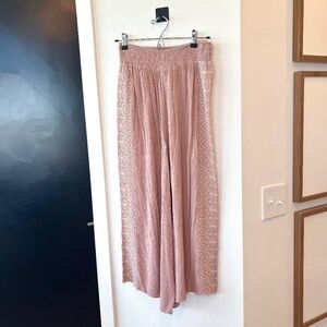 Cropped Flowy Wide-Leg Pants
